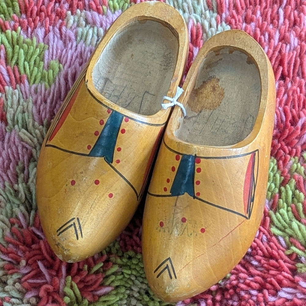 Vintage Wooden Clogs w/ Handcrafted Design